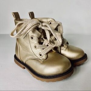 Cat & Jack Pale Gold Metallic Toddler Dress boots sz 6